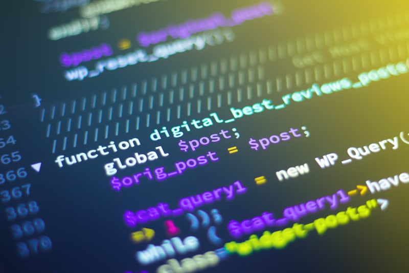 Program code displayed on a computer screen