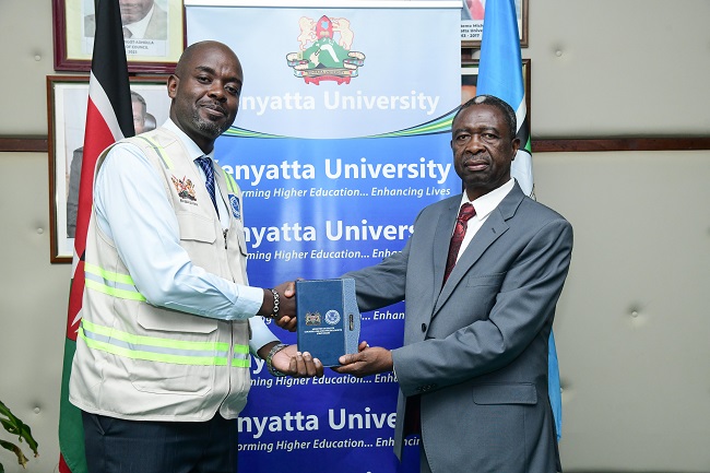 Ag. Vice-Chancellor, Prof. John Okumu, and Mr. Victor Oyoo, Counselors and Psychologists Board (CPB)