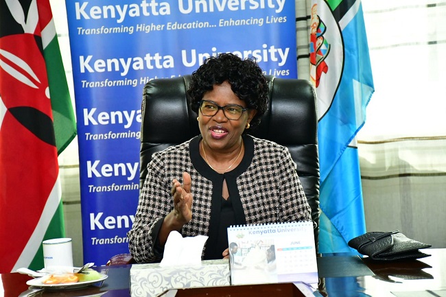 Representing  Ag. Vice Chancellor, Prof. John Okumu, the Deputy Vice Chancellor, Academic, Prof. Waceke Wanjoh